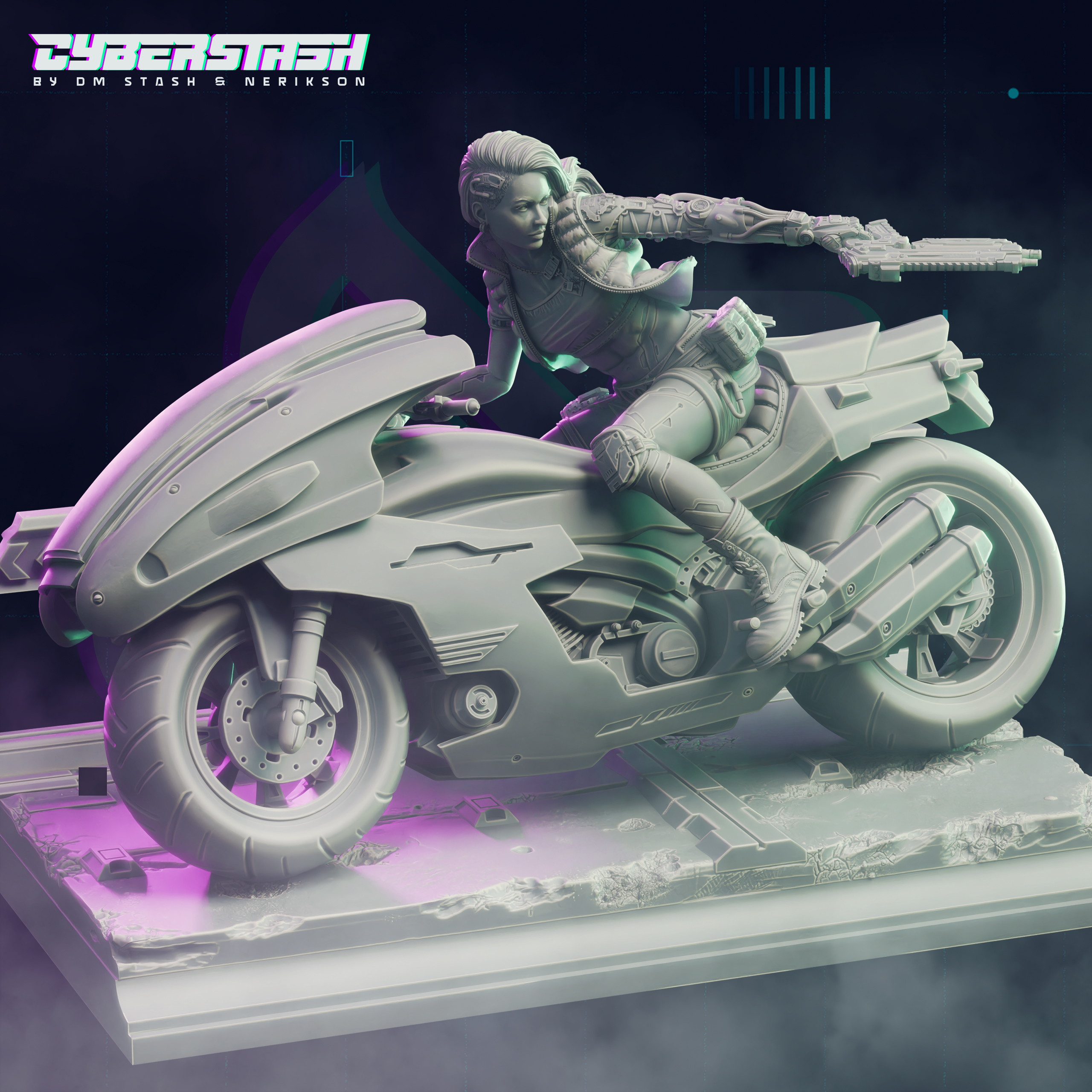 Cyberpunk Biker Gunner - Kimberley "Possum" Harris